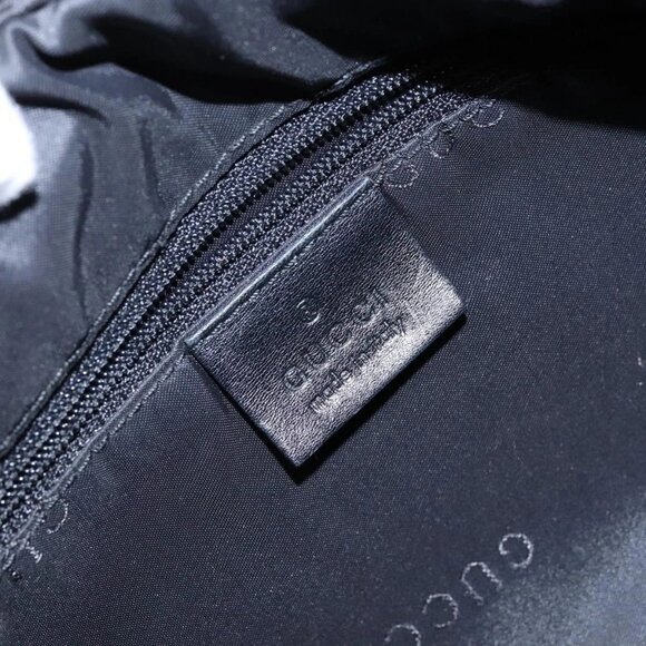 GUCCI Shoulder Bag Nylon Leather Black Silver 001 - Picture 12 of 16